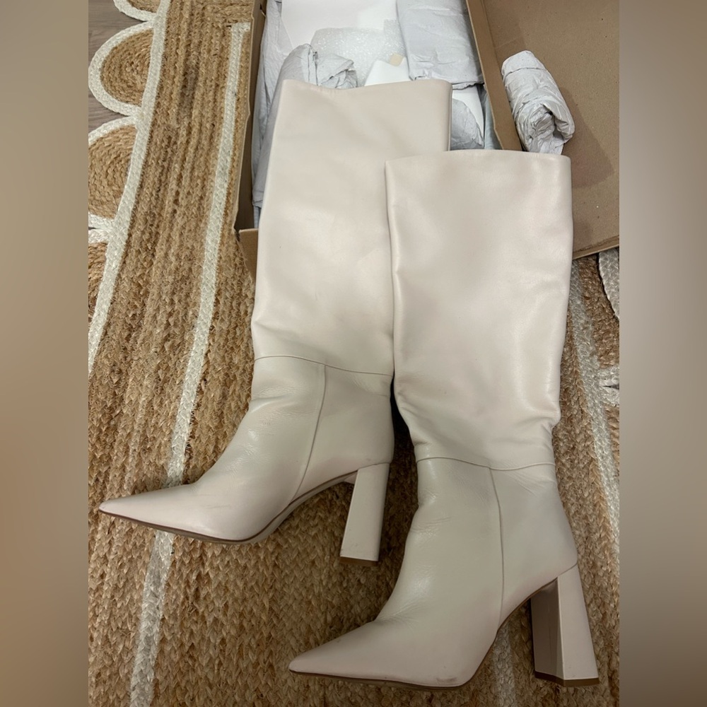 Steve Madden Ivory Boots Size 8.5
